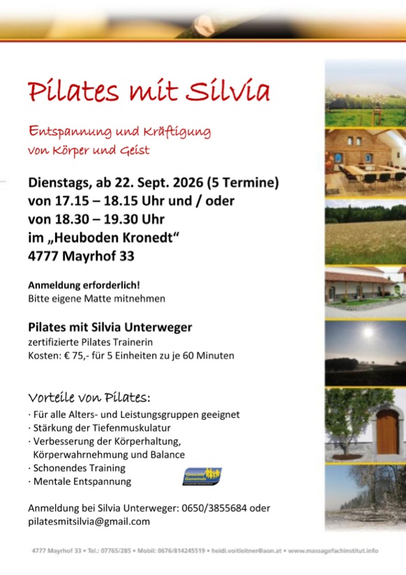Pilates mit Silvia sept 26